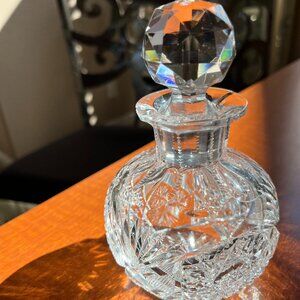 ANTIQUE AMERICAN BRILLIANT PERIOD ABP CUT GLASS COLOGNE/PERFUME BOTTLE
